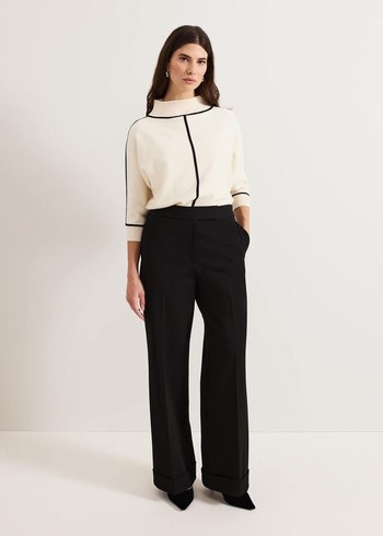 Phase Eight Trixie Turn Up Hem Trousers Black USA | 2019547-SK